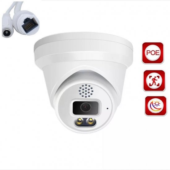 (image for) 5MP PoE IP Dome Camera 24/7 Full Color Night Vision 2.8mm lens - Click Image to Close