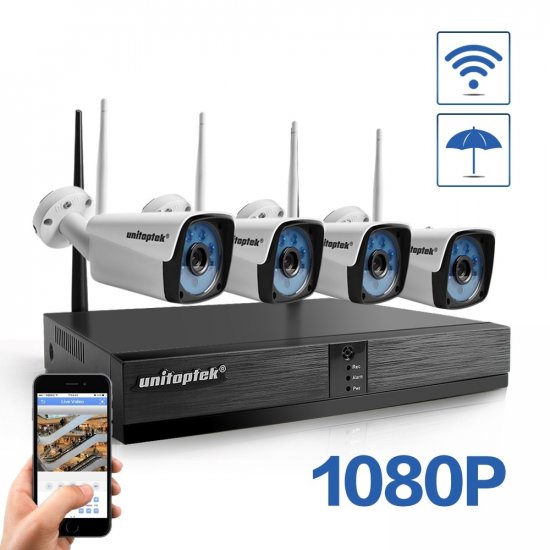 (image for) 4CH H.265 Wireless NVR CCTV System 1080P IP Camera WIFI Outdoor - Click Image to Close