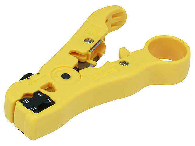 (image for) RG6 RG59 RG7 RG11 Cat5 Coaxial, Speaker Cable Stripper - Click Image to Close