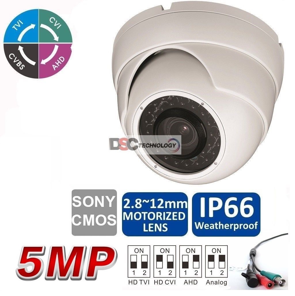 (image for) 5MP 2.8-12mm Motorized Lens IR-Dome CVI/TVI/AHD Camera - Click Image to Close