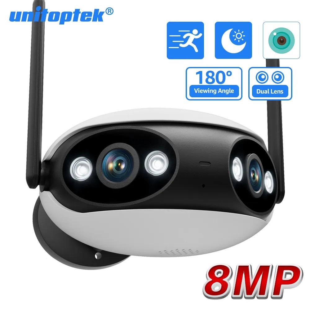 Wifi/PoE Panoramic 8MP 180° Dual Lens Full Color IR IP Camera Bullet iCSee/XMEYE (image for) Wifi/PoE Panoramic 8MP 180° Dual Lens Full Color IR IP Camera Bullet iCSee/XMEYE
