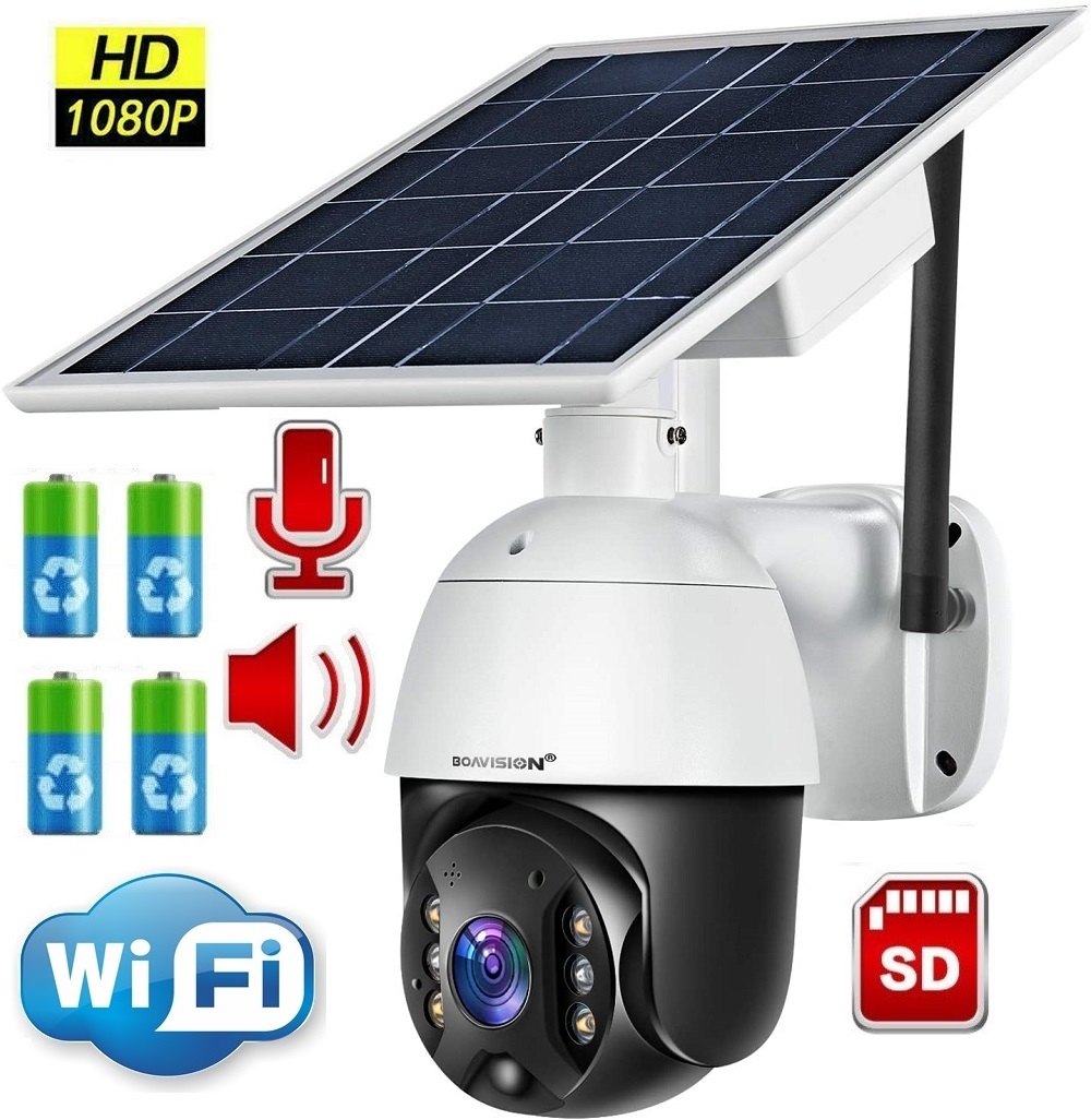 (image for) WiFi 1080P Solar PTZ IP Camera Security CCTV Waterproof Outdoor - Click Image to Close