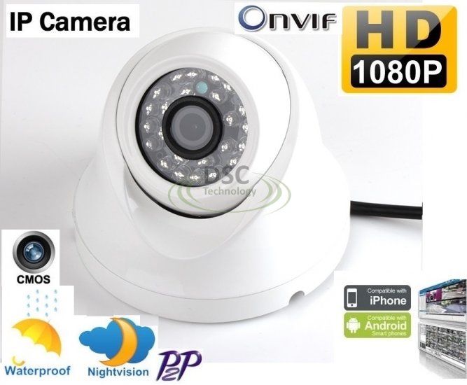 (image for) 1080P 2MP Mini Eyeball Security IP Dome Camera 2.8mm Lens Onvif - Click Image to Close