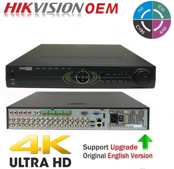(image for) 32Channel 8MP H.265+ HD Pentabrid HD-TVI/CVI/AHD IP & Analog DVR - Click Image to Close