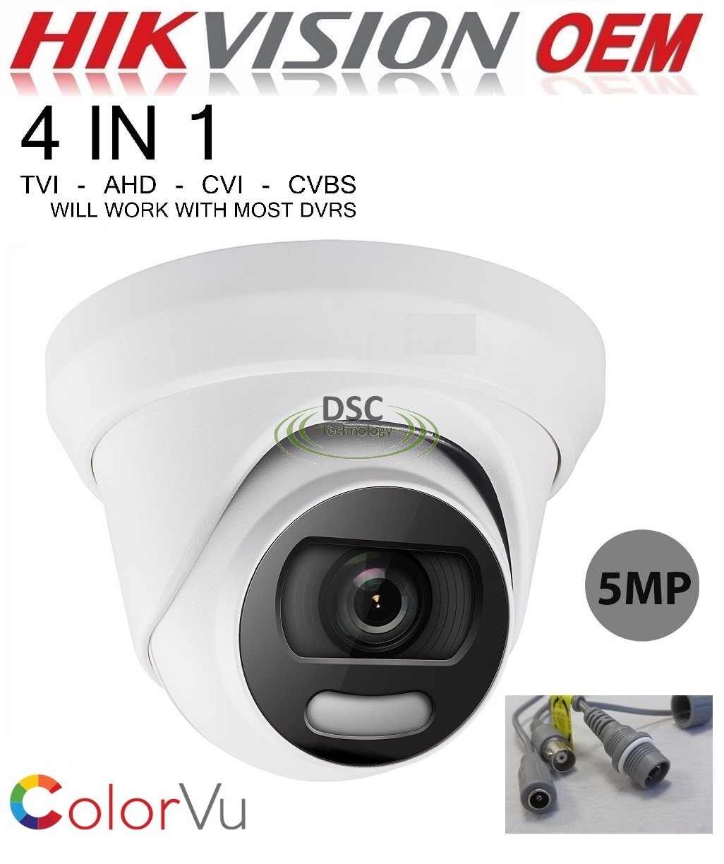 5MP ColorVu Fixed Turret Camera (switchable TVI/AHD/CVI/CVBS) (image for) 5MP ColorVu Fixed Turret Camera (switchable TVI/AHD/CVI/CVBS)