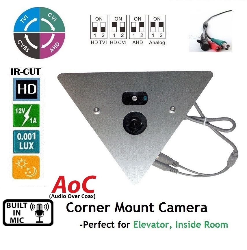 HD BNC Solution 2MP/5MP HD Camera Professional Corner Camera (CVI/TVI/AHD/CVBS)2.8mm lens Built-in MIC (image for) HD BNC Solution 2MP/5MP HD Camera Professional Corner Camera (CVI/TVI/AHD/CVBS)2.8mm lens Built-in MIC