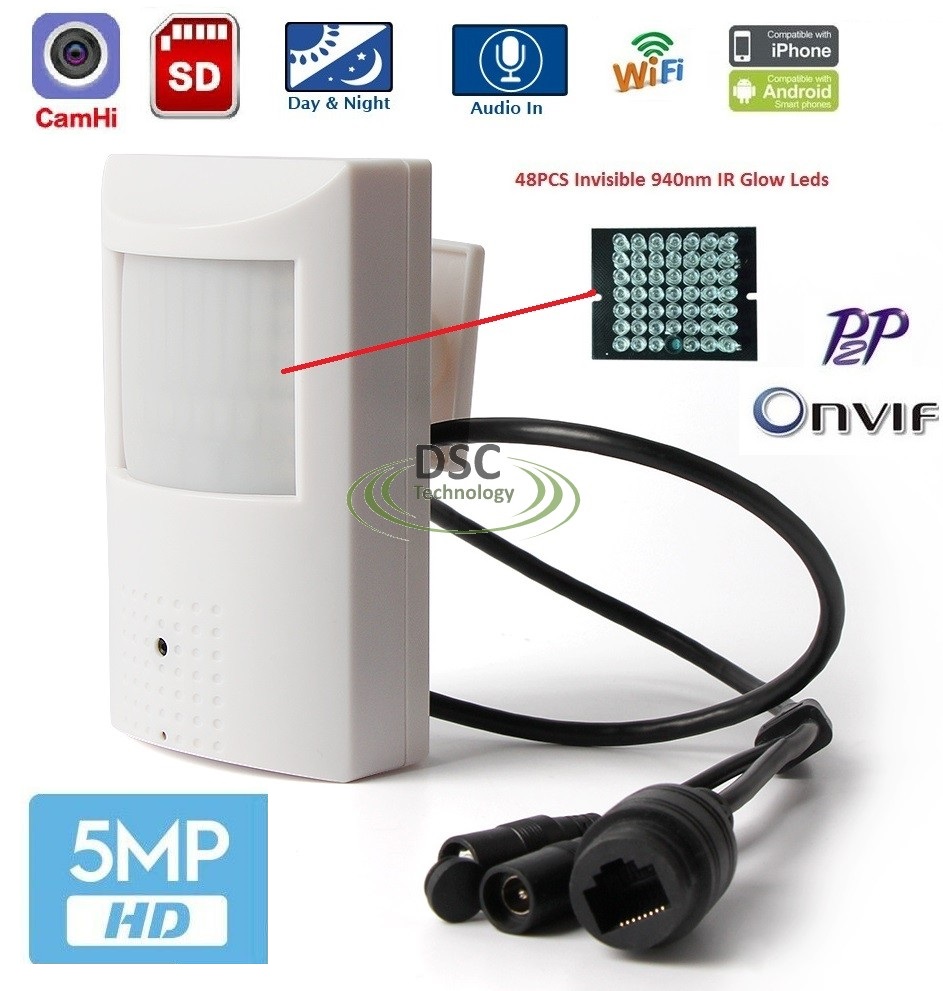 5MP Indoor Onvif Audio Security PIR Style IP IR Camera Built-in MIC/SDCard Slot 12VDC/PoE (image for) 5MP Indoor Onvif Audio Security PIR Style IP IR Camera Built-in MIC/SDCard Slot 12VDC/PoE