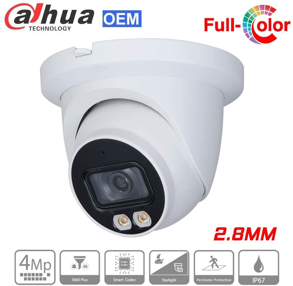 4MP Full-color Warm LED Fixed focal Eyeball WizSense PoE IP Dome (image for) 4MP Full-color Warm LED Fixed focal Eyeball WizSense PoE IP Dome