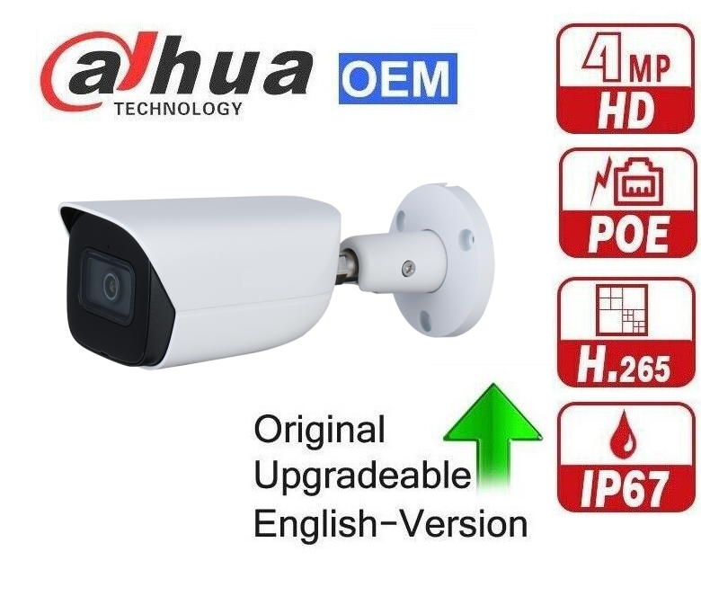 Dahua OEM HFW3441E-AS WizSense Series Bullet IP Camera 4MP 2.8mm (103°) fixed lens 50M IR (image for) Dahua OEM HFW3441E-AS WizSense Series Bullet IP Camera 4MP 2.8mm (103°) fixed lens 50M IR