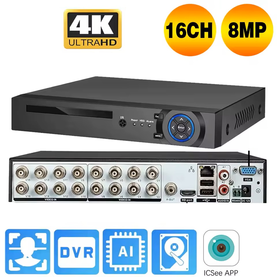 16CH 5IN1 4K/8MP DVR H.265+ Digital Video Recorder for CCTV BNC Security Camera (image for) 16CH 5IN1 4K/8MP DVR H.265+ Digital Video Recorder for CCTV BNC Security Camera
