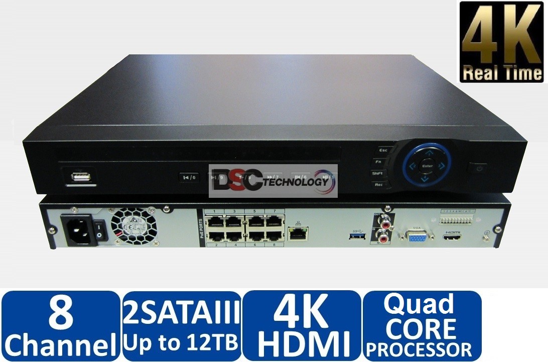 Dahua 4K 8 Channel PoE Network Video Recorder, NVR4208-8P-4KS2 (image for) Dahua 4K 8 Channel PoE Network Video Recorder, NVR4208-8P-4KS2