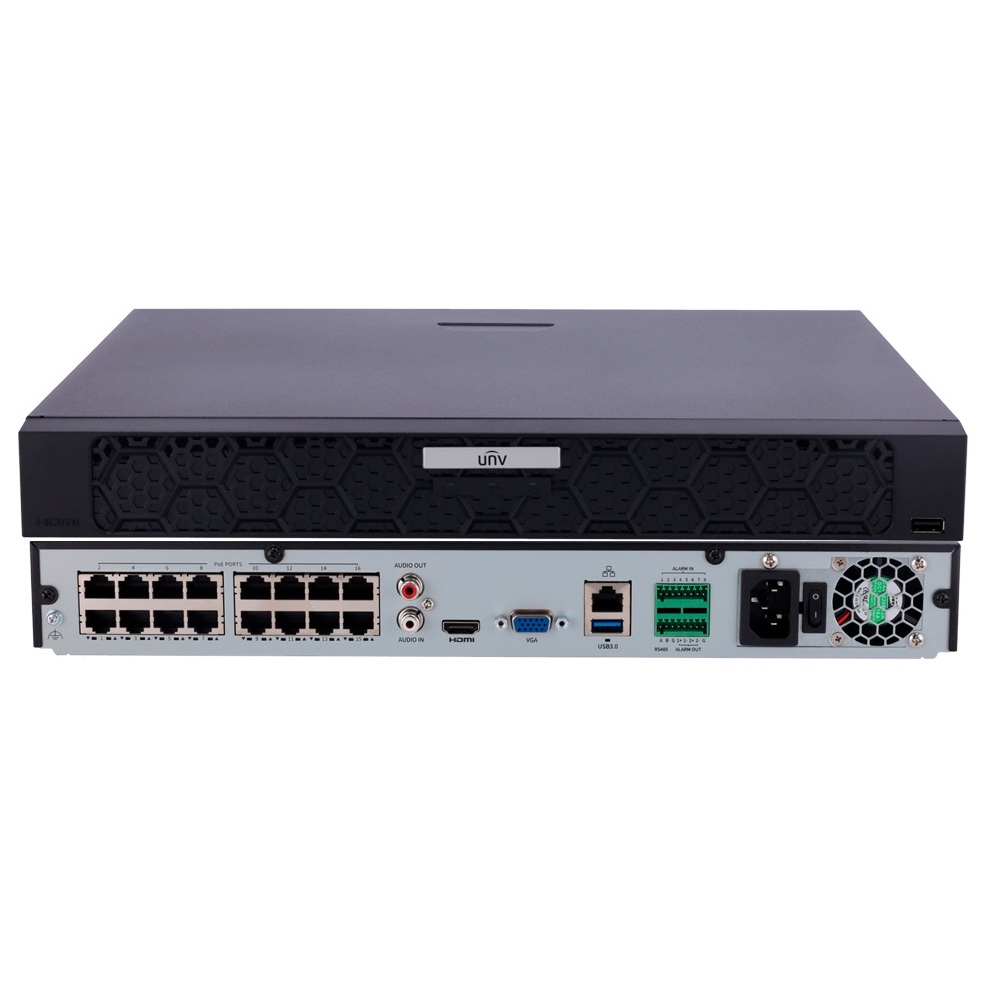 UNV 16MP UltraHD 16-Channel Network Video Recorder with 2 Hard Drive Bays and Intelligent Video Analytics (NVR502-16B-P16-IQ) (image for) UNV 16MP UltraHD 16-Channel Network Video Recorder with 2 Hard Drive Bays and Intelligent Video Analytics (NVR502-16B-P16-IQ)