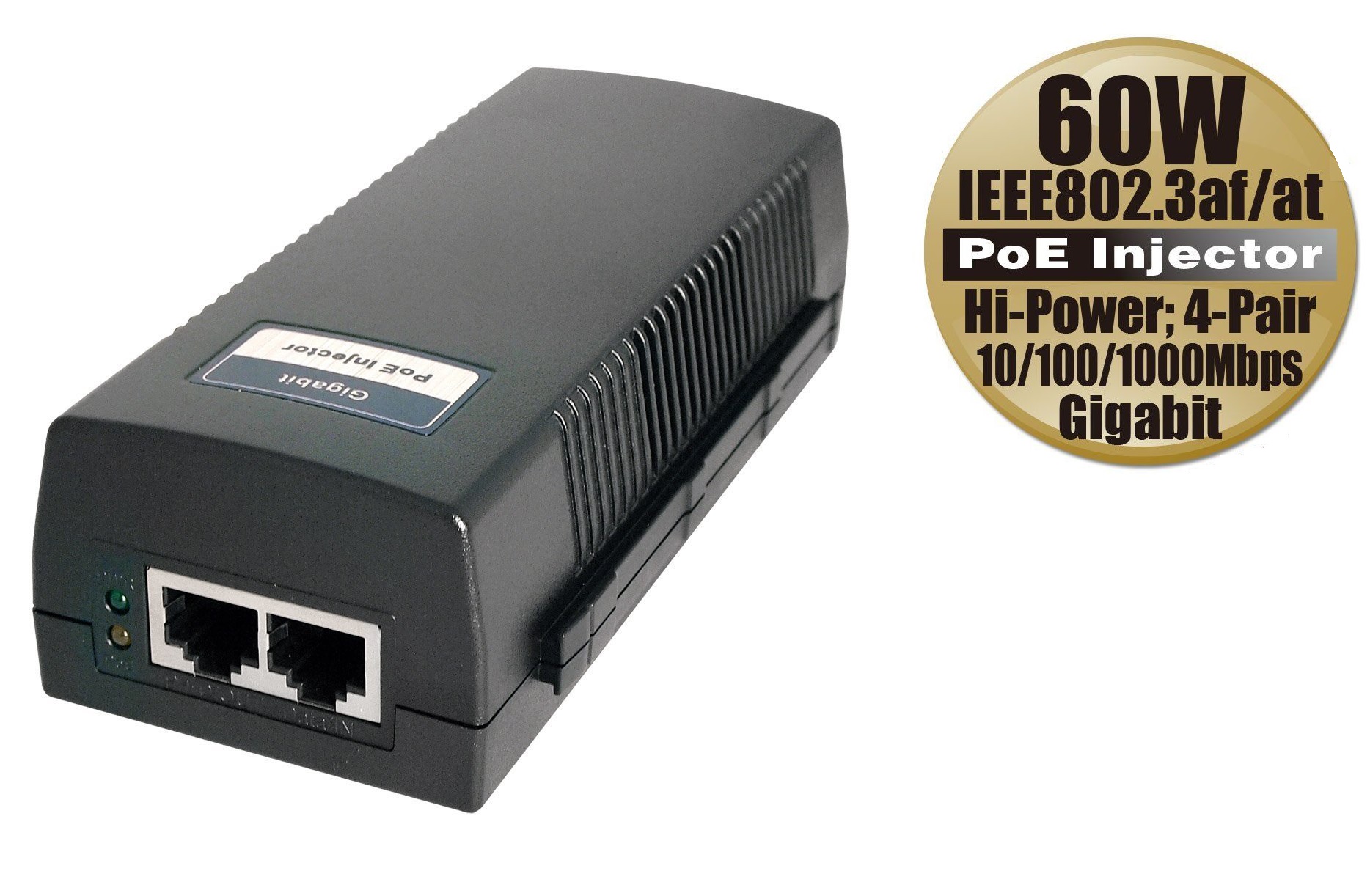 1 Port POE Power Over Ethernet Power Supply Injector 60W (image for) 1 Port POE Power Over Ethernet Power Supply Injector 60W