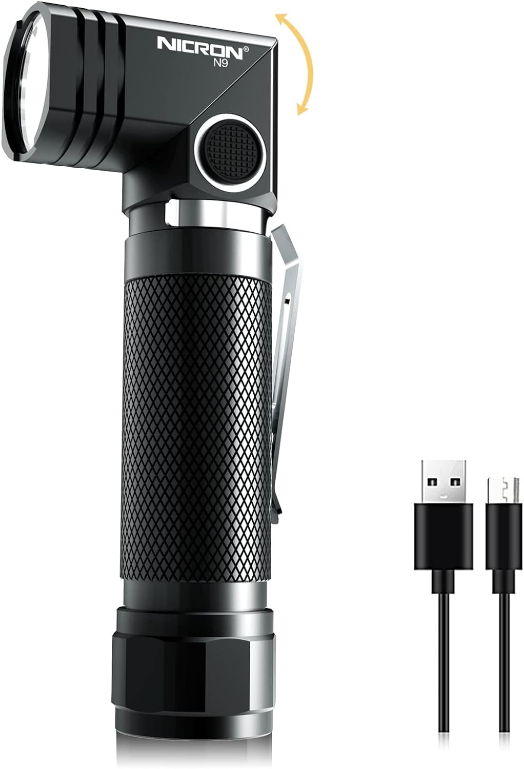 NICRON Flashlights,Rechargeable Magnetic Flashlight Super Bright 1000 lumens 6 Modes led Flashlight for Camping,Garage Work, 90°Twist EDC Pocket Tactical Flashlight IP65 Waterproof N9 (image for) NICRON Flashlights,Rechargeable Magnetic Flashlight Super Bright 1000 lumens 6 Modes led Flashlight for Camping,Garage Work, 90°Twist EDC Pocket Tactical Flashlight IP65 Waterproof N9